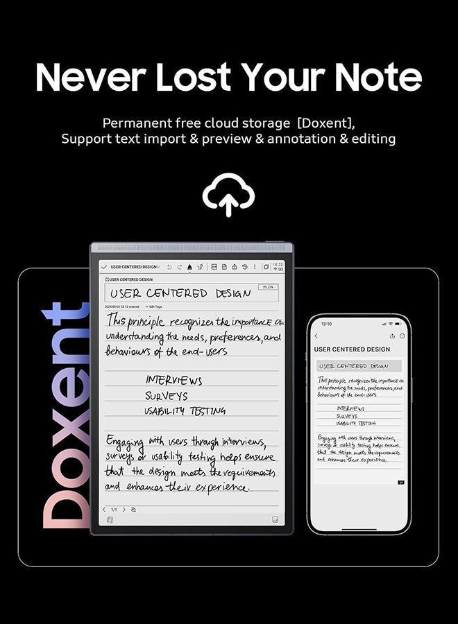 iFLYTEK تابلت AINOTE Air 2 بالحبر مع قلم ستايلس، تحويل الصوت إلى نص، ترجمة لغات، نظام أندرويد، مع سماعات Viaim OpenNote اللاسلكية للمؤتمرات الذكية مع النسخ المباشر | رمادي - Image 3